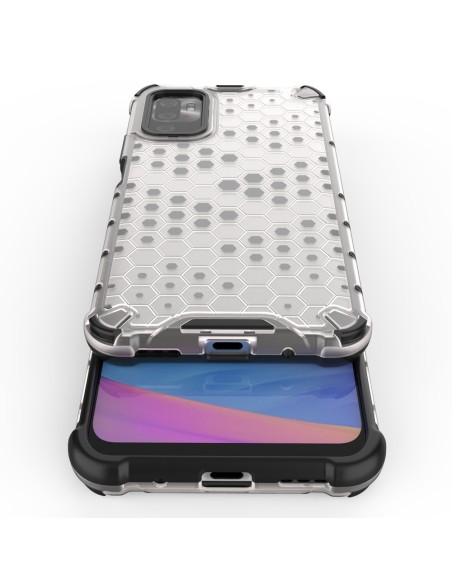 Korinis šarvuotas dėklas su gelio rėmeliu, skirtas Xiaomi Redmi Note 10 5G / Poco M3 Pro Transparent