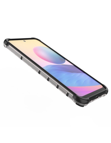 Korinis šarvuotas dėklas su gelio rėmeliu, skirtas Xiaomi Redmi Note 10 5G / Poco M3 Pro Transparent