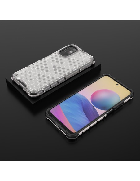 Korinis šarvuotas dėklas su gelio rėmeliu, skirtas Xiaomi Redmi Note 10 5G / Poco M3 Pro Transparent