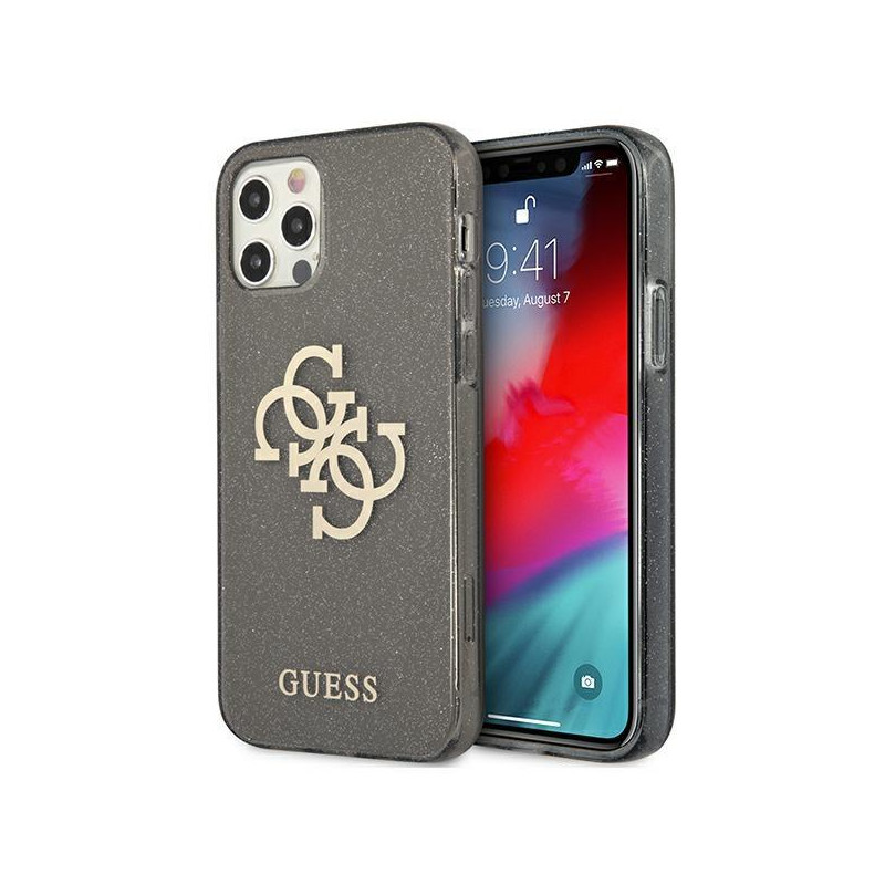 Guess Glitter 4G Big Logo dėklas, skirtas iPhone 12 Pro Max - juodas Guess Glitter 4G Big Logo dėklas, skirtas iPhone 12 Pro Max - juodas