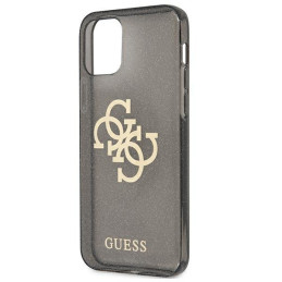 Guess Glitter 4G Big Logo dėklas, skirtas iPhone 12 Pro Max - juodas