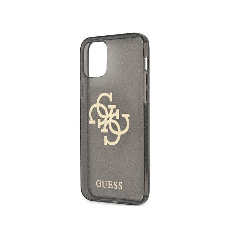 Guess Glitter 4G Big Logo dėklas, skirtas iPhone 12 Pro Max - juodas