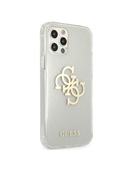 Guess Glitter 4G Big Logo dėklas, skirtas iPhone 12 Pro Max - skaidrus Guess Glitter 4G Big Logo dėklas, skirtas iPhone 12 Pro Max - skaidrus