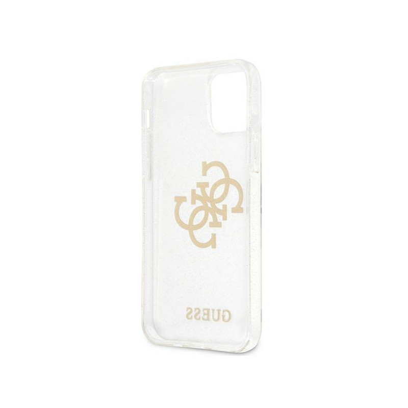 Guess Glitter 4G Big Logo dėklas, skirtas iPhone 12 Pro Max - skaidrus