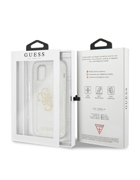 Guess Glitter 4G Big Logo dėklas, skirtas iPhone 12 Pro Max - skaidrus Guess Glitter 4G Big Logo dėklas, skirtas iPhone 12 Pro Max - skaidrus