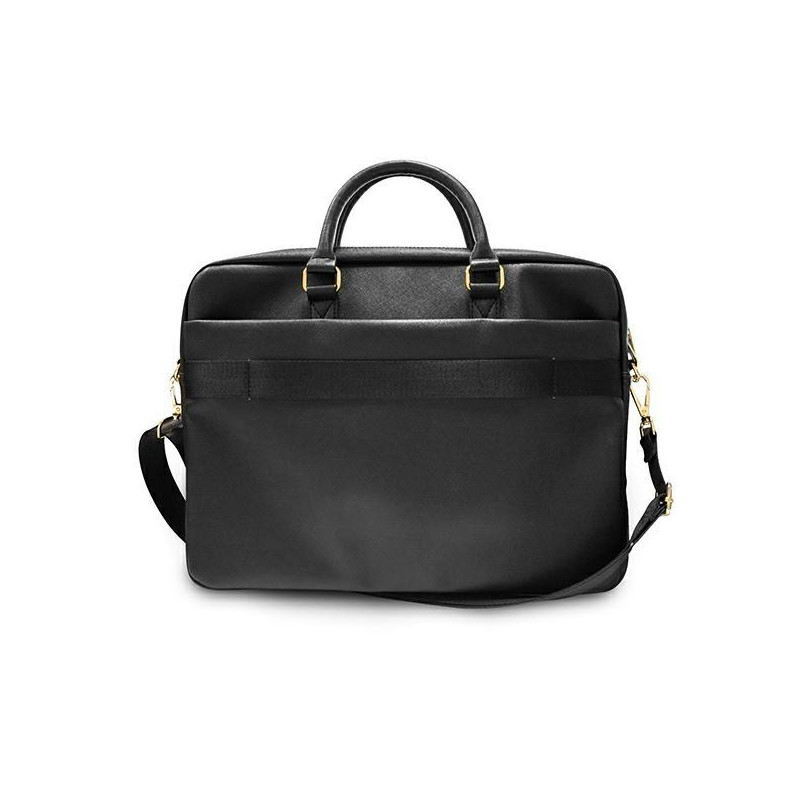 Guess Saffiano Script krepšys 16" nešiojamam kompiuteriui - juodas