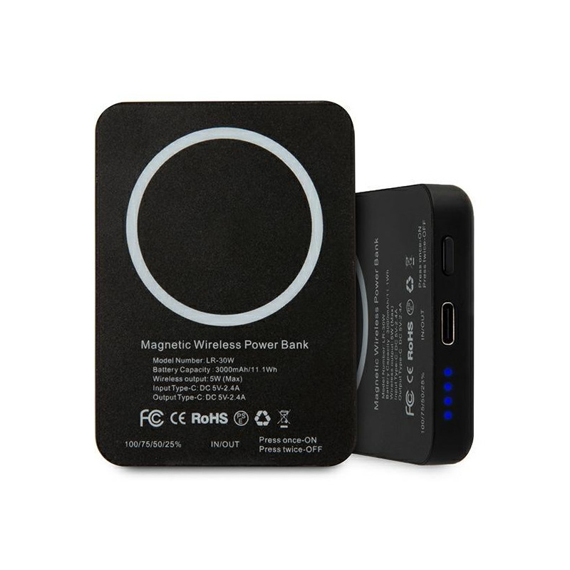 Karl Lagerfeld 3000mAh indukcinis maitinimo blokas su MagSafe - juodas