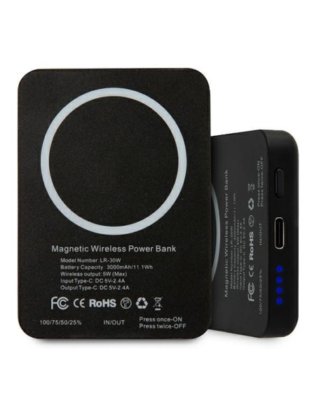 Karl Lagerfeld 3000mAh indukcinis maitinimo blokas su MagSafe - juodas