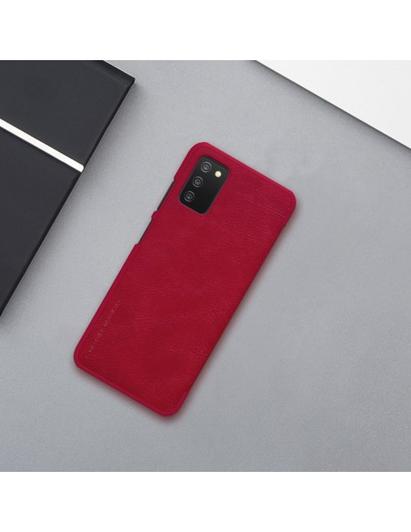 Nillkin Qin odinis dėklas Samsung Galaxy A03s raudonas Nillkin Qin odinis dėklas Samsung Galaxy A03s raudonas