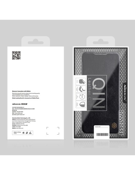 Nillkin Qin odinis dėklas Samsung Galaxy A03s raudonas Nillkin Qin odinis dėklas Samsung Galaxy A03s raudonas