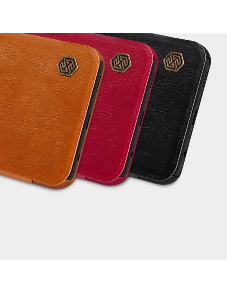 Nillkin Qin odinis dėklas Samsung Galaxy A03s raudonas Nillkin Qin odinis dėklas Samsung Galaxy A03s raudonas