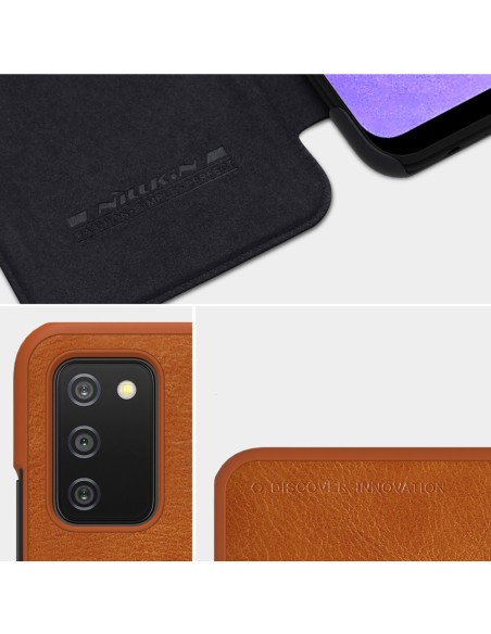 Nillkin Qin odinis dėklas Samsung Galaxy A03s raudonas Nillkin Qin odinis dėklas Samsung Galaxy A03s raudonas
