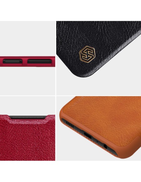 Nillkin Qin odinis dėklas Samsung Galaxy A03s raudonas Nillkin Qin odinis dėklas Samsung Galaxy A03s raudonas