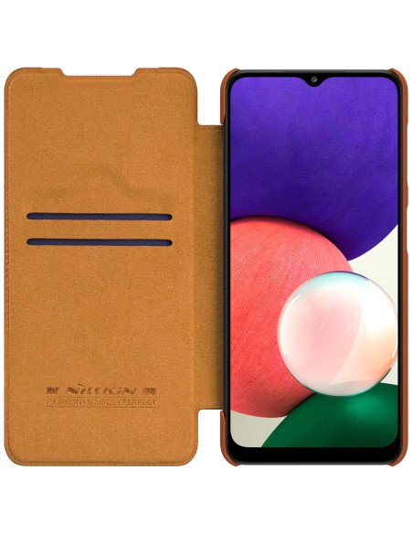 Nillkin Qin odinis dėklas Samsung Galaxy A22 4G rudas Nillkin Qin odinis dėklas Samsung Galaxy A22 4G rudas