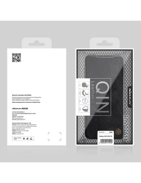 Nillkin Qin odinis dėklas Samsung Galaxy A22 4G rudas Nillkin Qin odinis dėklas Samsung Galaxy A22 4G rudas