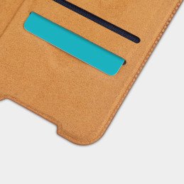 Nillkin Qin odinis dėklas Samsung Galaxy A22 4G rudas