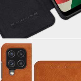 Nillkin Qin odinis dėklas Samsung Galaxy A22 4G rudas