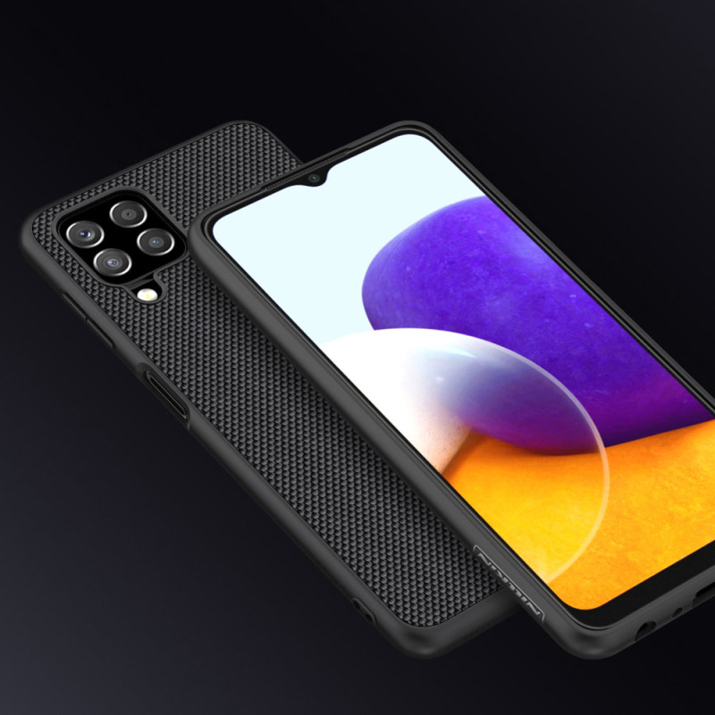 Nillkin Textured Case tvirtas sustiprintas dėklas su gelio rėmeliu ir nailonine nugara, skirtas Samsung Galaxy A22 4G ju...