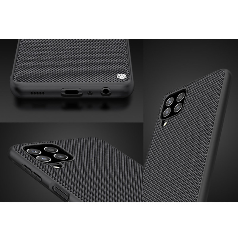 Nillkin Textured Case tvirtas sustiprintas dėklas su gelio rėmeliu ir nailonine nugara, skirtas Samsung Galaxy A22 4G ju...