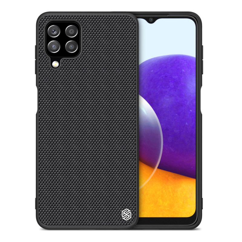 Nillkin Textured Case tvirtas sustiprintas dėklas su gelio rėmeliu ir nailonine nugara, skirtas Samsung Galaxy A22 4G ju...