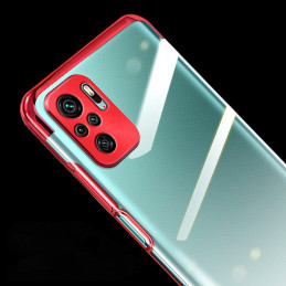 Clear Color dėklo gelio dangtelis su metaliniu rėmeliu Xiaomi Redmi Note 10 5G / Poco M3 Pro juodas