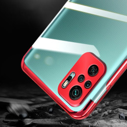 Clear Color dėklo gelio dangtelis su metaliniu rėmeliu Xiaomi Redmi Note 10 5G / Poco M3 Pro juodas