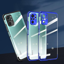 Clear Color dėklo gelio dangtelis su metaliniu rėmeliu Xiaomi Redmi Note 10 5G / Poco M3 Pro juodas