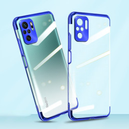 Clear Color dėklo gelio dangtelis su metaliniu rėmeliu Xiaomi Redmi Note 10 5G / Poco M3 Pro juodas