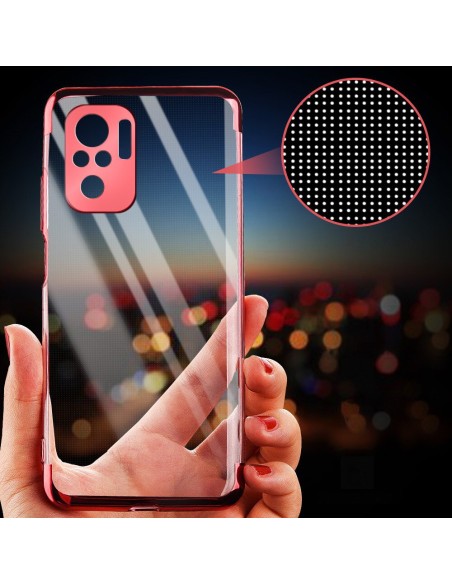 Skaidrios spalvos dėklo gelio dėklas su metaliniu rėmeliu Xiaomi Redmi Note 10 5G / Poco M3 Pro mėlynas Skaidrios spalvos dėklo gelio dėklas su metaliniu rėmeliu Xiaomi Redmi Note 10 5G / Poco M3 Pro mėlynas