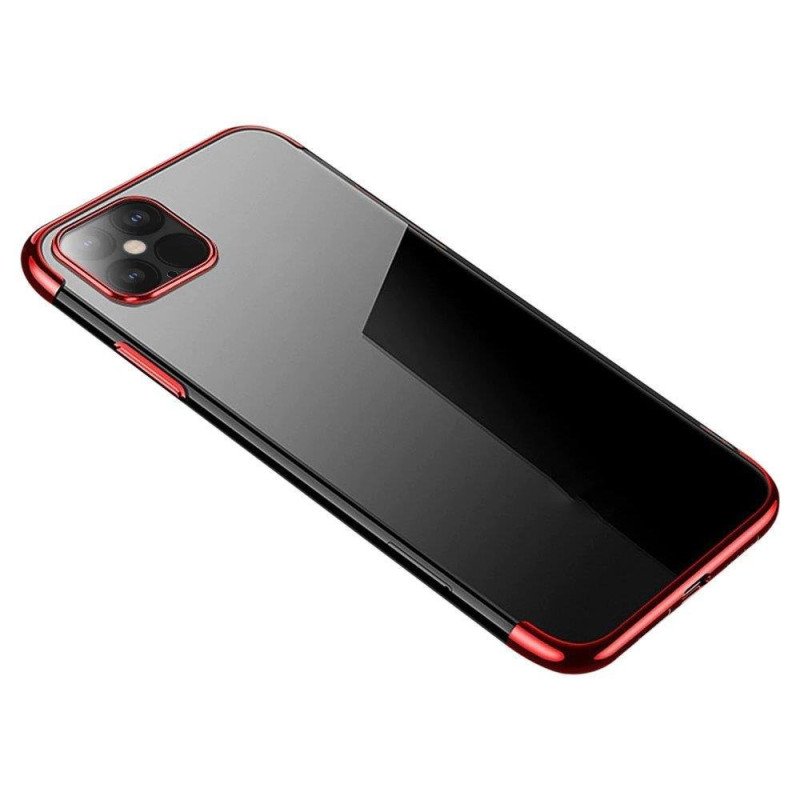 Skaidrios spalvos gelinis dėklas su metaliniu rėmeliu, skirtas Samsung Galaxy A22 4G red Skaidrios spalvos gelinis dėklas su metaliniu rėmeliu, skirtas Samsung Galaxy A22 4G red