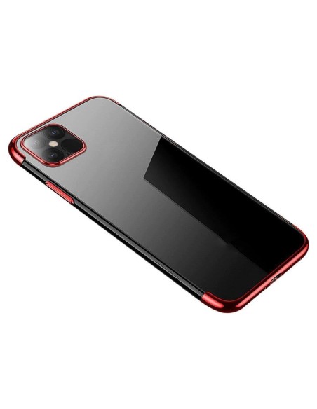 Skaidrios spalvos gelinis dėklas su metaliniu rėmeliu, skirtas Samsung Galaxy A22 4G red Skaidrios spalvos gelinis dėklas su metaliniu rėmeliu, skirtas Samsung Galaxy A22 4G red