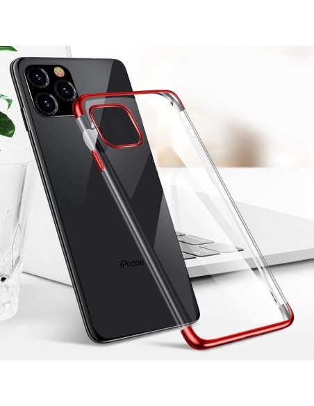 Skaidrios spalvos gelinis dėklas su metaliniu rėmeliu, skirtas Samsung Galaxy A22 4G red Skaidrios spalvos gelinis dėklas su metaliniu rėmeliu, skirtas Samsung Galaxy A22 4G red