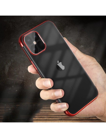 Skaidrios spalvos gelinis dėklas su metaliniu rėmeliu, skirtas Samsung Galaxy A22 4G red Skaidrios spalvos gelinis dėklas su metaliniu rėmeliu, skirtas Samsung Galaxy A22 4G red