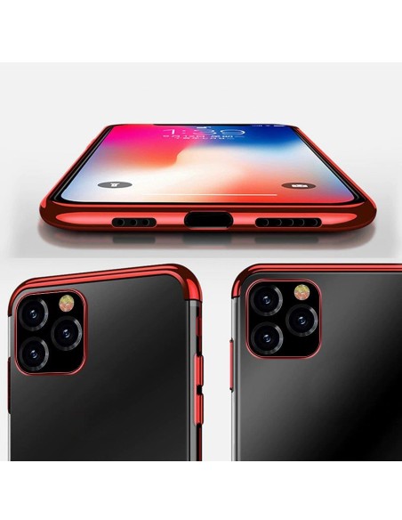 Skaidrios spalvos gelinis dėklas su metaliniu rėmeliu, skirtas Samsung Galaxy A22 4G red Skaidrios spalvos gelinis dėklas su metaliniu rėmeliu, skirtas Samsung Galaxy A22 4G red