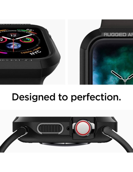 „Spigen Rugged Armor“ dėklas, skirtas Apple Watch 4/ 5/ 6/ 7/ 8/ SE (40/ 41 mm) – juodas „Spigen Rugged Armor“ dėklas, skirtas Apple Watch 4/ 5/ 6/ 7/ 8/ SE (40/ 41 mm) – juodas