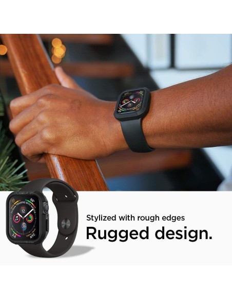 „Spigen Rugged Armor“ dėklas, skirtas Apple Watch 4/ 5/ 6/ 7/ 8/ SE (40/ 41 mm) – juodas „Spigen Rugged Armor“ dėklas, skirtas Apple Watch 4/ 5/ 6/ 7/ 8/ SE (40/ 41 mm) – juodas