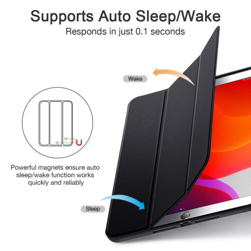 ESR Rebound pieštuko dėklas iPad 10.2& 39 & 39 2019 / 2020 / 2021 - juodas