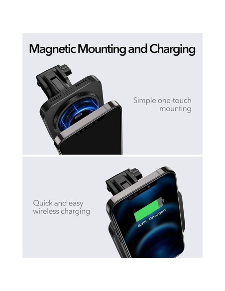 ESR Halolock Magnetinis magnetinis laikiklis su MagSafe įkrovikliu automobilio kabinai - juodas