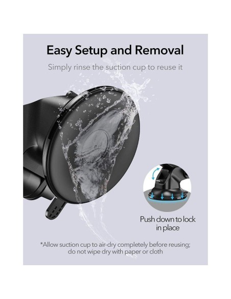 ESR Halolock Magnetinis magnetinis laikiklis su MagSafe įkrovikliu automobilio kabinai - juodas