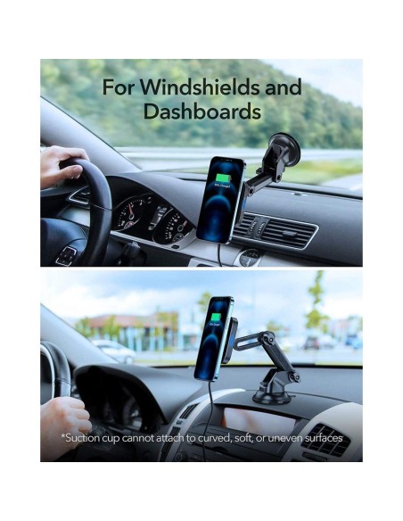 ESR Halolock Magnetinis magnetinis laikiklis su MagSafe įkrovikliu automobilio kabinai - juodas