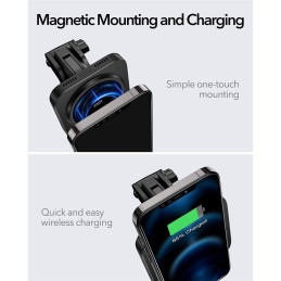 ESR Halolock Magnetinis magnetinis laikiklis su MagSafe įkrovikliu automobilio kabinai - juodas