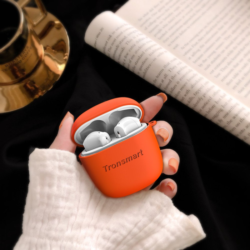 Tronsmart ausinių dėklas, silikoninis dėklas, skirtas Tronsmart Onyx Ace Pro / Onyx Ace juodoms ausinėms
