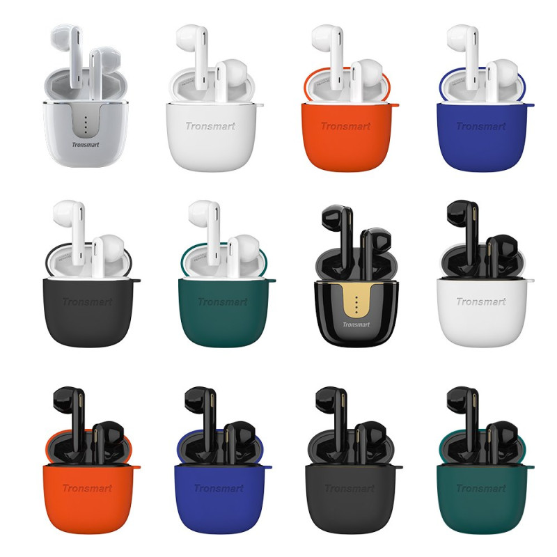 Tronsmart ausinių dėklas, silikoninis dėklas, skirtas Tronsmart Onyx Ace Pro / Onyx Ace juodoms ausinėms