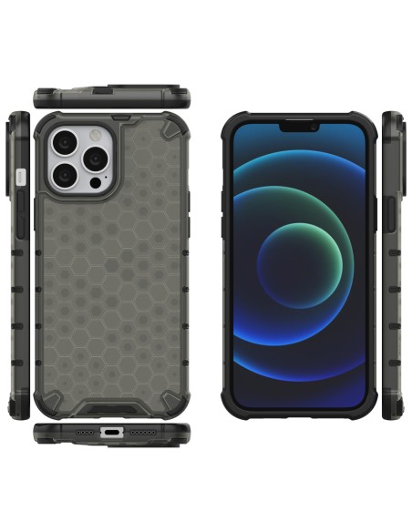 Korinis dėklas, šarvuotas dangtelis su gelio rėmeliu, iPhone 13 Pro Max, juodas