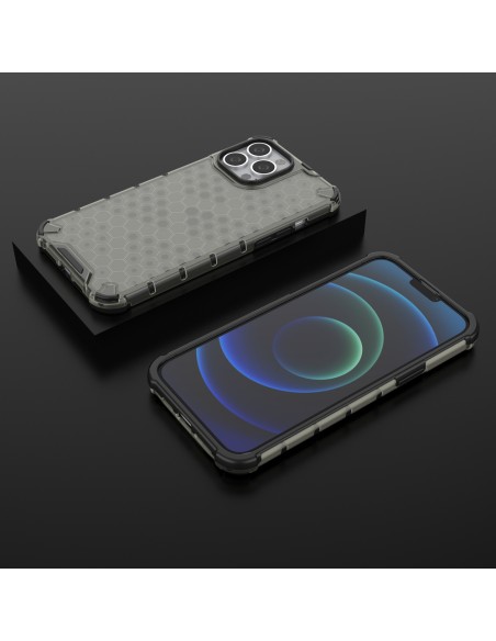 Korinis dėklas, šarvuotas dangtelis su gelio rėmeliu, iPhone 13 Pro Max, juodas