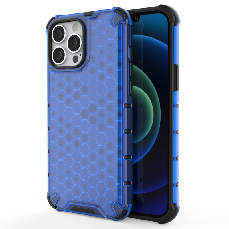 Korinis dėklas, šarvuotas dangtelis su gelio rėmeliu, iPhone 13 Pro Max, mėlynas Korinis dėklas, šarvuotas dangtelis su gelio rėmeliu, iPhone 13 Pro Max, mėlynas