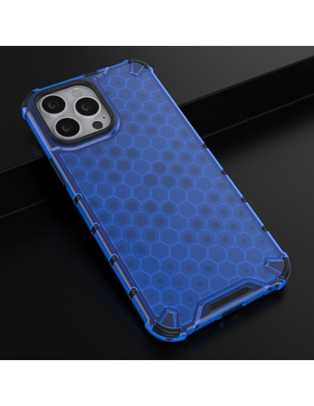 Korinis dėklas, šarvuotas dangtelis su gelio rėmeliu, iPhone 13 Pro Max, mėlynas