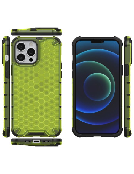 Korinis dėklas, šarvuotas dangtelis su gelio rėmeliu, iPhone 13 Pro Max, žalias Korinis dėklas, šarvuotas dangtelis su gelio rėmeliu, iPhone 13 Pro Max, žalias