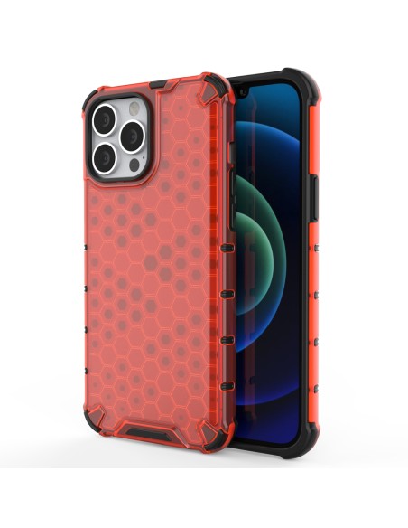Korinis šarvuotas dėklas su gelio rėmeliu, skirtas iPhone 13 Pro Max raudonas Korinis šarvuotas dėklas su gelio rėmeliu, skirtas iPhone 13 Pro Max raudonas