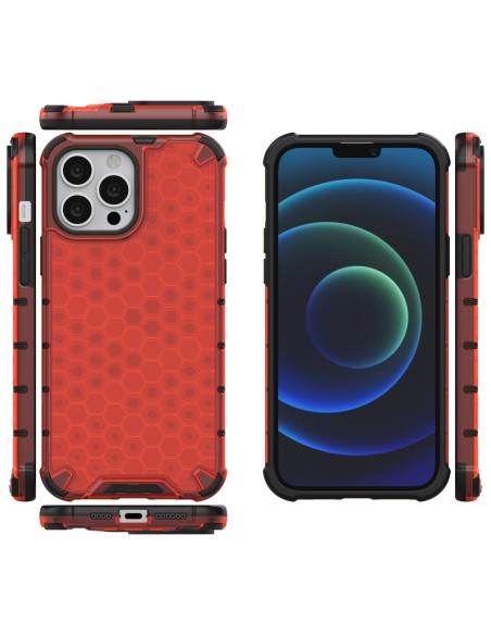 Korinis šarvuotas dėklas su gelio rėmeliu, skirtas iPhone 13 Pro Max raudonas Korinis šarvuotas dėklas su gelio rėmeliu, skirtas iPhone 13 Pro Max raudonas